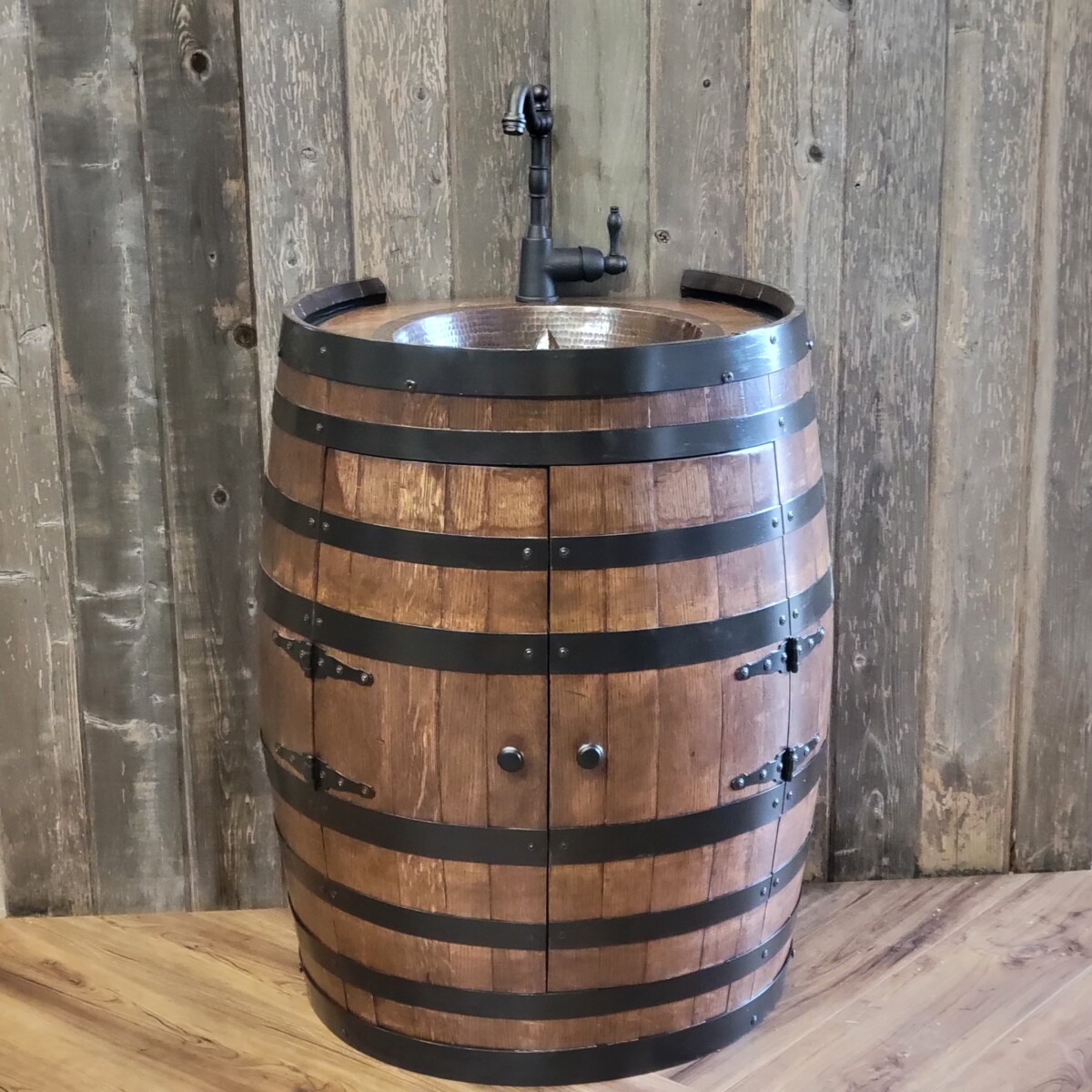 Oak Barrel Vanity