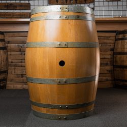 wine barrel sanded and finished